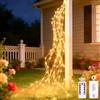 Cozymeow Luci Albero di Natale 1M 100 LED Luci di Natale da Esterno Cascata a Batteria con Telecomando, 8 Modalità Impermeabile Catena Luminosa Natalizie per Balcone