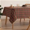 GAMUSI Tovaglia rettangolare Natale tessuto quadro rosso e verde filo oro tavolo da pranzo decorazione natalizia 140 x 100 cm colore rosso e verde