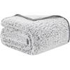 EMME Coperta in pile Sherpa, morbida, per divano, letto (grigio, 228,6 x 228,6 cm)