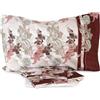 Laura Biagiotti, Set Lenzuolo Matrimoniale In Percalle di Puro Cotone, Completo Letto 2 piazze, Roxane Bordeaux, 100% Cotone, Lenzuolo Sopra, Lenzuolo con Angoli, Coppia Federe, Camera da Letto