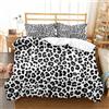 Tomifine Set copripiumino con stampa leopardata Copripiumino leopardato con federe Biancheria da letto (Doppio 200x200 cm,Nero Bianco)