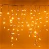 Luccika Cascata di Stalattiti Professionali, colore luci Oro Antico, 3 Metri con 228 Maxi LED da 8 mm, Flash Ghiaccio, Pendenti varie lunghezze fino ad 1 Metro, Prolungabile, per uso Interno/Esterno