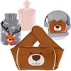 WeYingLe Borsa dell'acqua calda 3 in 1, borsa dell'acqua calda in gomma con morbido peluche a mano, borsa calda per collo e spalle, schiena, gambe, riscaldamento vita