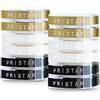 Pristar 12x Compatibile Omega Nastro Etichette di Ricambio per Dymo Embossing Tape 3D Plastic 9mm x 3m per Dymo Omega Junior Label Embosser Etichette Vinile Goffratura Bianco su Nero/Trasparente/Oro