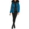 GUESS Piumino da donna con cappuccio per il freddo, Blu, Medium