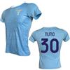Generico Maglia Lazio Personalizzata Nuno 30 creata utilizzando Maglia Calcio Replica Autorizzata - Nuova - Taglie da Adulto (IT, Testo, S, Regular, Regular, Azzurro)