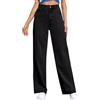Generic Jeans Palazzo Donna Jeans da Donna a Gamba Larga a Vita Alta Che Dimagriscono la Gamba Dritta con Tutti i Pantaloni Vintage Americani Jeans Donna Jeans Elasticizzati Donna Vita Alta (Light Blue, L)