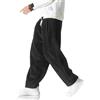 BoShiNuo Inverno Giapponese Cintura Velluto a Coste Pantaloni Harem Casual Jogging Pantaloni Della Tuta Hip-Hop Street Maschio, Nero , XXL