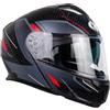One by Camamoto | Casco Scooter e Moto Urban, Nero - Rosso, Doppia Visiera, Interno Sfoderabile, Omologato ECE R22-06, Taglia XL (60 cm)