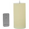 DRW Set di 4 candele in cera con LED e telecomando color avorio 10x10x20 cm