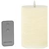 DRW Set di 4 candele in cera con LED e telecomando color avorio 10x10x20 cm