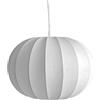 DRW Lampada da soffitto in metallo e paralume in cotone bianco 32x32x22 cm