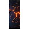 Herding Young Collection Asciugamano Fitness 3D Lava, 50 x 110 cm + Risvolto 15 cm, Retro con Copertura per Attrezzi Fitness, Tasca con Zip Integrata, Poliestere