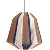 DRW Lampada da soffitto in corda e metallo in bianco, marrone e blu, 40 x 40 x 39 cm