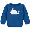 MIRARI Kids Maglione con motivo balena | Maglione da ragazzo | 15% lana | maglia | maglione in cotone per bambini | regalo di nascita, blu navy, 4 anni