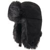 Futrzane Cappello di Velluto a Coste con Paraorecchie - Berretto Donna Invernale (S, Nero - Grigio Siberian)