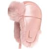 Futrzane Cappello di Pelle con Paraorecchie - Berretto Donna Aviatore Pelliccia (L, Bianco - Bianco con Nero Siberian)