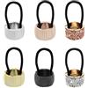 JRYGAC 6 Pcs Strass Elastico Capelli Donna, Codini per Capelli Donna, Elastici Piccoli per treccine, Elastici In Metallo Elastico per Capelli Corda Adatta Alle Donne Ragazze (Mescolare i Colori)