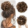 SARLA Chignon disordinato per donne e ragazze, sintetici, extension per chignon, coda di cavallo, castano scuro/biondo dorato