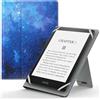 MoKo Custodia Cover Universale Compatibile con E-Lettore Kindle/Kobo/Voyaga/Lenovo/Sony/Tolino da 6, 6,8 e 7, in Pelle PU con Chiusura di Elastico, Doppio Supporto e Manico, Cielo Stellato Blu