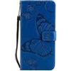 DENDICO Cover per iPhone 7 Plus/iPhone 8 Plus (5.5), Pelle Portafoglio Custodia con Funzione di appoggio e Porta Carte di Credito - Blu