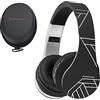 PowerLocus Cuffie Bluetooth Senza Fili - Over-Ear Cuffie Stereo Pieghevoli Auricolari, Wireless Cuffie Riduzione del Rumore con Microfono per iPhone, Samsung, LG, iPad, PC, iPod (Nero/Argento)