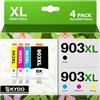 Skydo 903XL 903 XL Cartucce d'inchiostro compatibili con HP 903XL Multipack per HP OfficeJet 6950 6960 OfficeJet Pro 6960 6970, Nero Ciano Magenta Giallo
