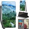 PHINIENLAND Cover per Samsung Galaxy A12 / M12 / F12 Case PU Pelle Custodia [Kickstand] [Chiusura magnetica] [Slot per Schede], Portafoglio Flip Custodia per Samsung A12,Foresta