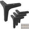 DBREAKS Gambe per mobili, 4 Pcs Piedi di ricambio triangolari in metallo fai da te, 10cm Gambe per Divani, Nero Gambe per Divani, Mobili, Armadi, Poltrone,con viti