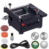 LIROPAU Mini Sega Circolare da Banco 400W, Mini Sega da Tavolo con 4 Lame, Piccola Sega da Banco Elettrica Sega da Tavolo Multifunzione, Profondità di Taglio Regolabile da 0,1 a 30 mm, Angolo Regolabile 0-90°