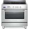 De'Longhi PRO96MXINED - Cucina ad induzione, 4 fuochi, con forno elettrico, 90x60 cm, inox