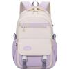 FORRICA Ragazze Zaino Studenti Zaini Scuola Donna Porta PC 15,6 Pollici Borsa Zainetto Impermeabile Poliestere Daypack per Viaggio Campeggio Viola