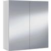 ARKITMOBEL ONDÉE, Mobile da bagno a due porte con specchio e mensole, finitura bianco lucido, dimensioni: 60 cm (L) x 65 cm (H) x 21 cm (P)