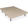 amuéblate online - Base imbottita 3D extra rinforzata, grande stabilità, con barre di rinforzo e 6 gambe metalliche filettate da 27 cm, 90 x 190, beige