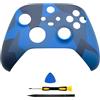 AARONMEI Custodia sostitutiva per controller Xbox Series X e S, copertura rigida anteriore in ABS, pannello fai-da-te personalizzato, fornita con strumenti di installazione (blu)