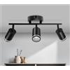 GeyouLux Faretti da Soffitto Orientabili 350° Nero a 3 Luci GU10 | Faretti LED Soffitto Senza Lampadina, Moderna Lampadario Faretti per Cucina, Soggiorno, Camera da Letto, Cameretta