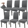 Granbest Super Elastico Coprisedia da Pranzo, Set Universale di 6 Coprisedie in Microfibra Parson, Protezioni per Sedie Rimovibili per Sala da Pranzo, Cucina, Ristorante e Hotel (Set di 6, Grigio