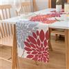 LRartdeco Centrino Rosso e Arancia 33x183cm Runner Tavola Moderno Elegante Centro Tavola Fiore Decorazioni 1 Pezzo Lino Estate Runner da Tavolo per Cucina Sala da Pranzo Tavolo Decorazione