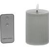 DRW Set di 4 candele in cera con LED e telecomando grigio 7,5 x 7,5 x 10 cm
