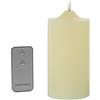 DRW Set di 4 candele in cera con LED e telecomando color avorio 10x10x20 cm