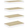 vidaXL Scaffali a Parete 4 pz Rovere e Bianco 50x23x3,8 cm in MDF