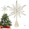 higyee Decorazione Stella Albero di Natale - Puntale per Albero di Natale con Stella Esplosiva A LED | Design Cavo Alimentato A Batteria Illumina Gli Ornamenti Decorativi delle Stelle 'Albero