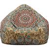 Mateju Pouf Poltrona a Sacco, Mandala 3D Pouf Letto Singolo Morbido, Pouf Sacco di Fagioli Senza Riempimento, Pouf Poltrona di Fagioli per Adulti e Bambini, per Interni Esterni (Etnico,L)