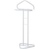 PALUPLUS Servo Muto da Camera in Metallo, Misura 43,5x36x110,5 cm, appendiabiti da terra a 2 posti per giacche, pantaloni, camicie, cravatte -8541M (Bianco)