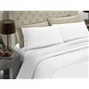 BANZAII TEXTILE INNOVATOR ONLINE Banzaii Completo Lenzuolo Matrimoniale, Bianco 100% Microfibra Made in Italy, Lenzuolo Sopra 240 x 290 cm, Lenzuolo Sotto 160/170 x 190/200 x 25 cm, 2 Federe 52 x 82 cm