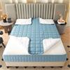 LJQAIZYL Copri Materasso con Cerniera Matrimoniale 80x190 Personalizzabile Coprimaterasso Sacco Trapuntata A Cinque Lati Lenzuolo Lavabile Copri Proteggi Materasso Rivestimento Imbottito (80x190+20cm,Blue B)