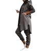 Onsoyours 2 Pezzi Tuta Ginnastica Donna Invernale Elegante Felpa con Cappuccio+Pantaloni Sportivi Set Completo Sportivo Donna per Jogging Giacca E Cerniera A Grigioscuro XXL