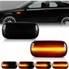 OZ-LAMPE Frecce Laterale Dinamico a LED per Audi A3 S3 8P A4 S4 RS4 B6 B7 B8 A6 S6 RS6 C5 C7 A8 D3 TT 8J Roadster, Indicatori di Direzione Laterale a LED Canbus, Nero 2 Pezzi