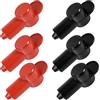 NQEUEPN 6 Pezzi Copriterminali Batteria, Copri Terminali Della Batteria Copriterminali in Silicone Blocchi Terminali Di Alimentazione per Perni Batteria Alternatore Adatti per Cavi 10-2AWG (3 Rossi e 3 Neri)
