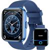Woneligo Smartwatch Uomo Donna con Chiamate Bluetooth, Alexa Integrato, 1.8" Orologio Smartwatch con 100 Sportive/Cardiofrequenzimetro/Sonno/SpO2, Impermeabil IP68 Fitness Tracker per iOS Android, Blu Scuro